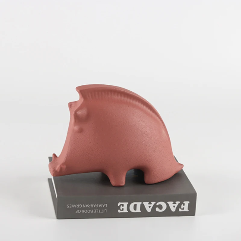 Creative Pink Abstract Resin Sculpture Big Desk Ornament for Home Office & Living Room Unique Home Decor