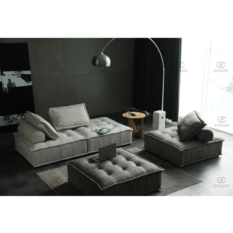 Hot Sale 2022 New Italian Minimalist Fabric Living Room Lazy Module Split Sofa Micro Chenille Fabric Latest Design Sofa