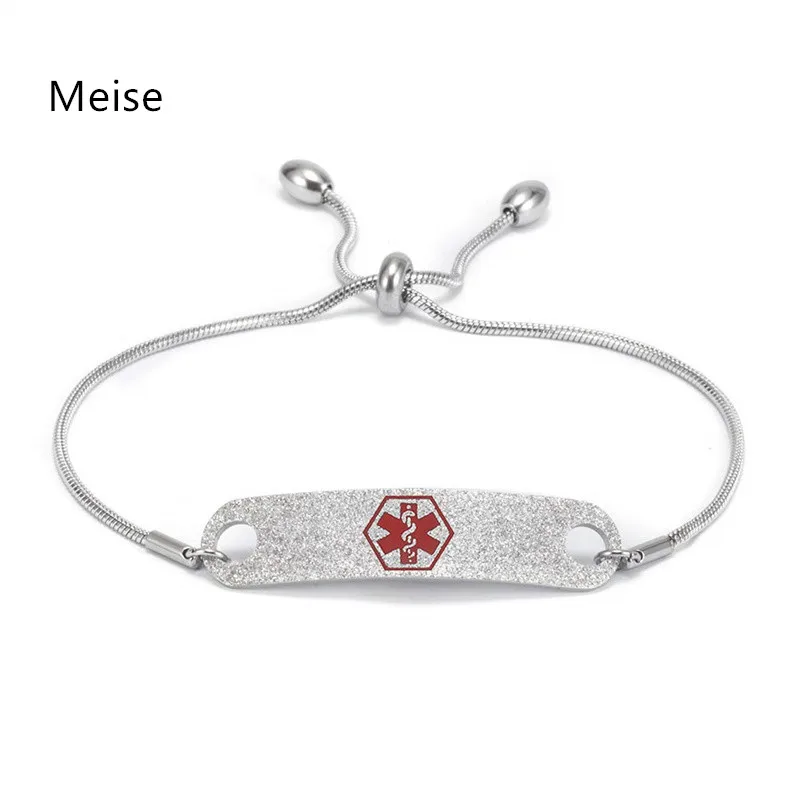 Yiwu Meise Adjustable Smart Snake Chain Emergency Identification  Stainless Steel Medical Bracelet