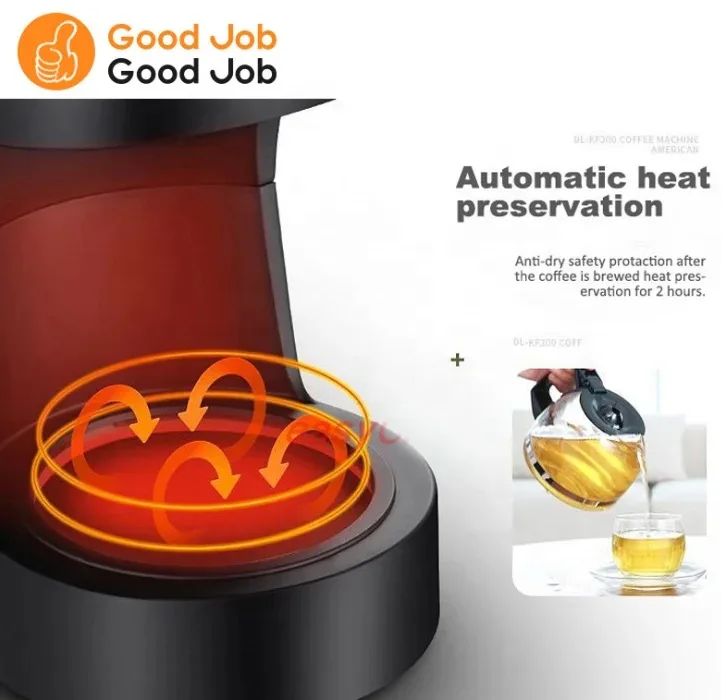 4-6 cups 650W automatic drip coffee makers American drip coffee machine household  one touch coffee maker