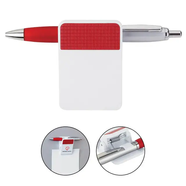 Plastic Heart Magnetic Memo Clip fridge Magnet Ballpoint