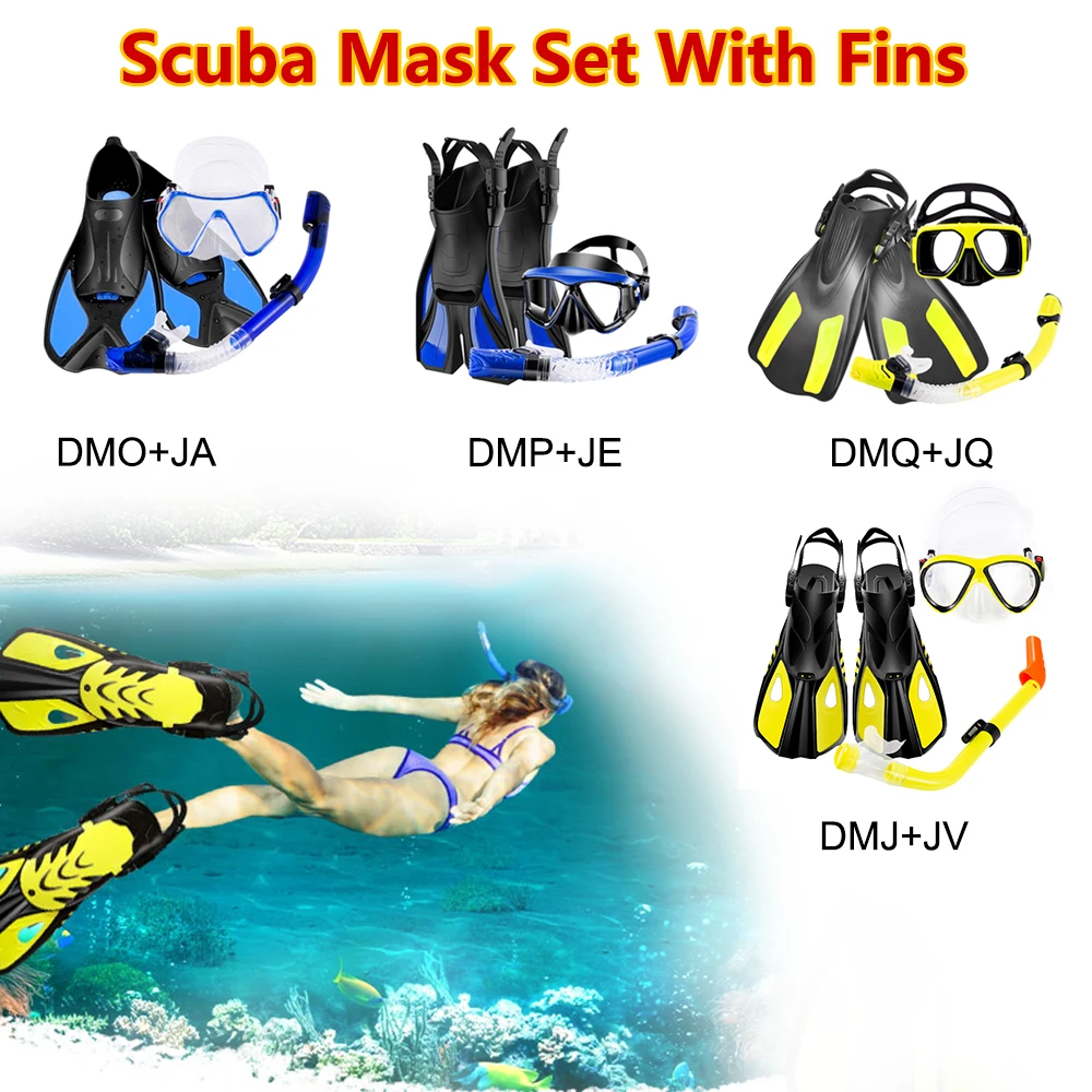 High Quality Scuba Mask Snorkel Diving Mask And Swim Flipper Set Manufacturer