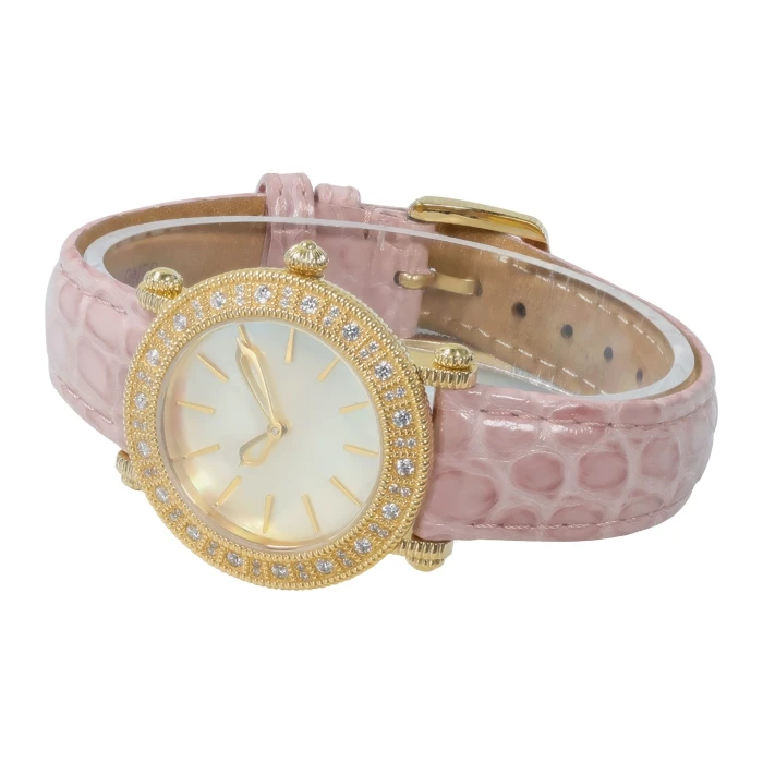 High End factory Custom Premium Stainless Steel Diamond Watch Luxury Women Leather strap waterproof quartz watch