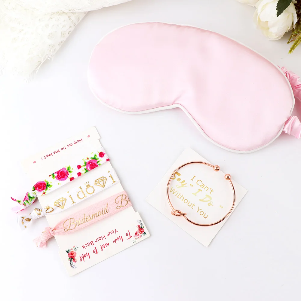 Высококачественный роскошный персонализированный браслет с маской для глаз свадебный набор подружки невесты подарочная