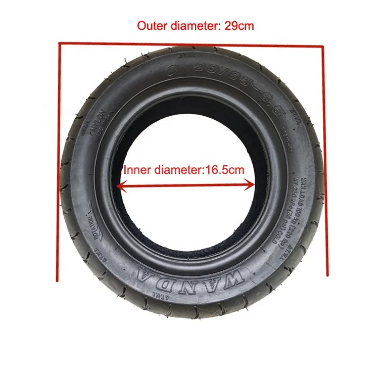 WANDA 11 Inch Tires Electric Bike or E-scooter Tyres Mountain Bikes Off-road Thick Tires 90/65-6.5 scooter wheel parts