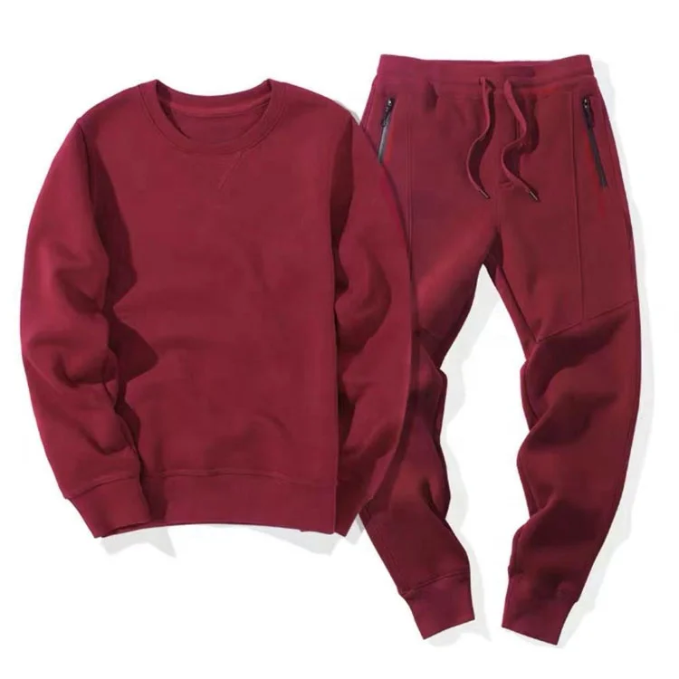 
OEM style casual sports wear custom logo round neck sweatshirts mens two piece sports suits wear sets for men 