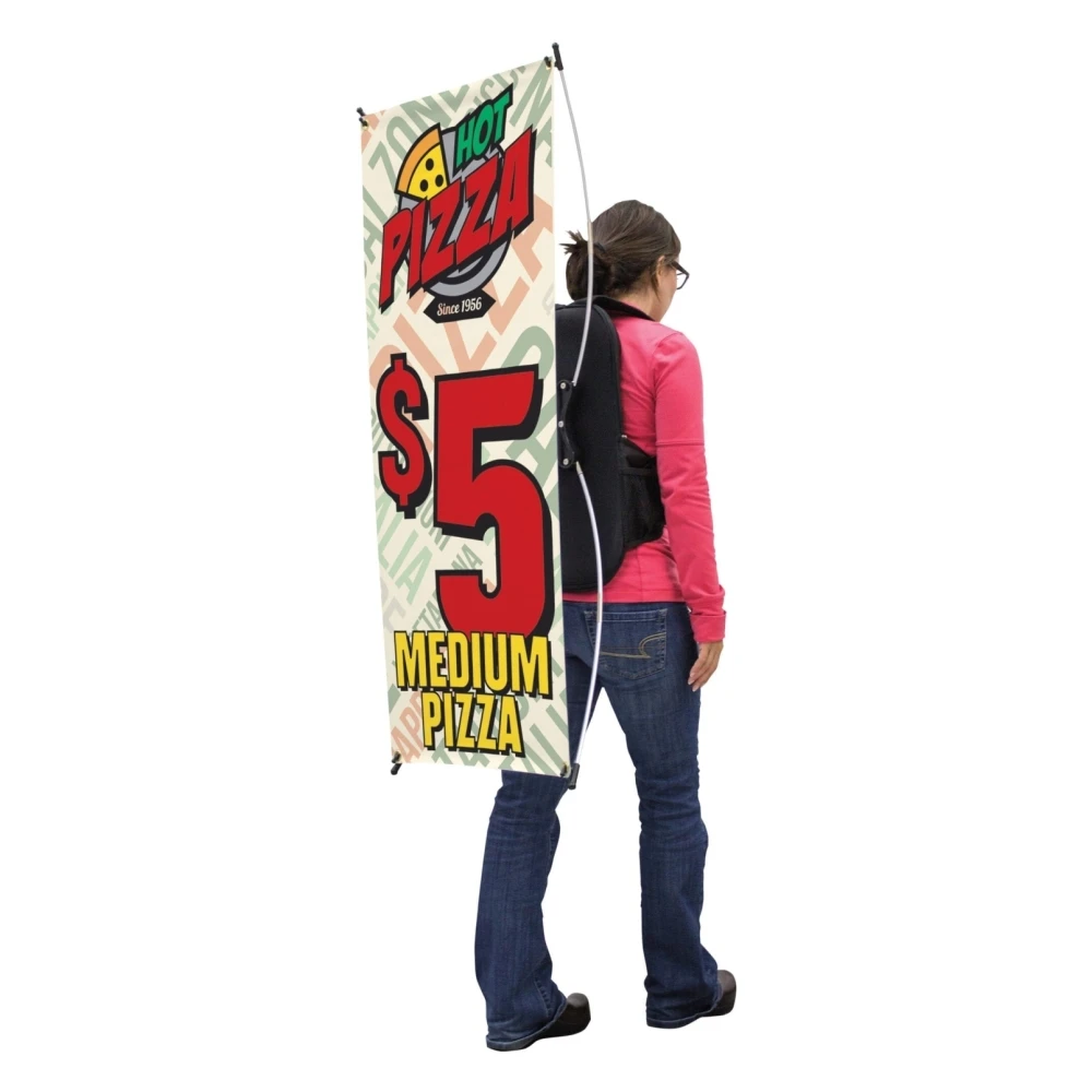 Wholesale Adjustable Outdoor Backpack X Banner Custom Rectangle Flag for Promotional Event Advertising Walk Flags Banners