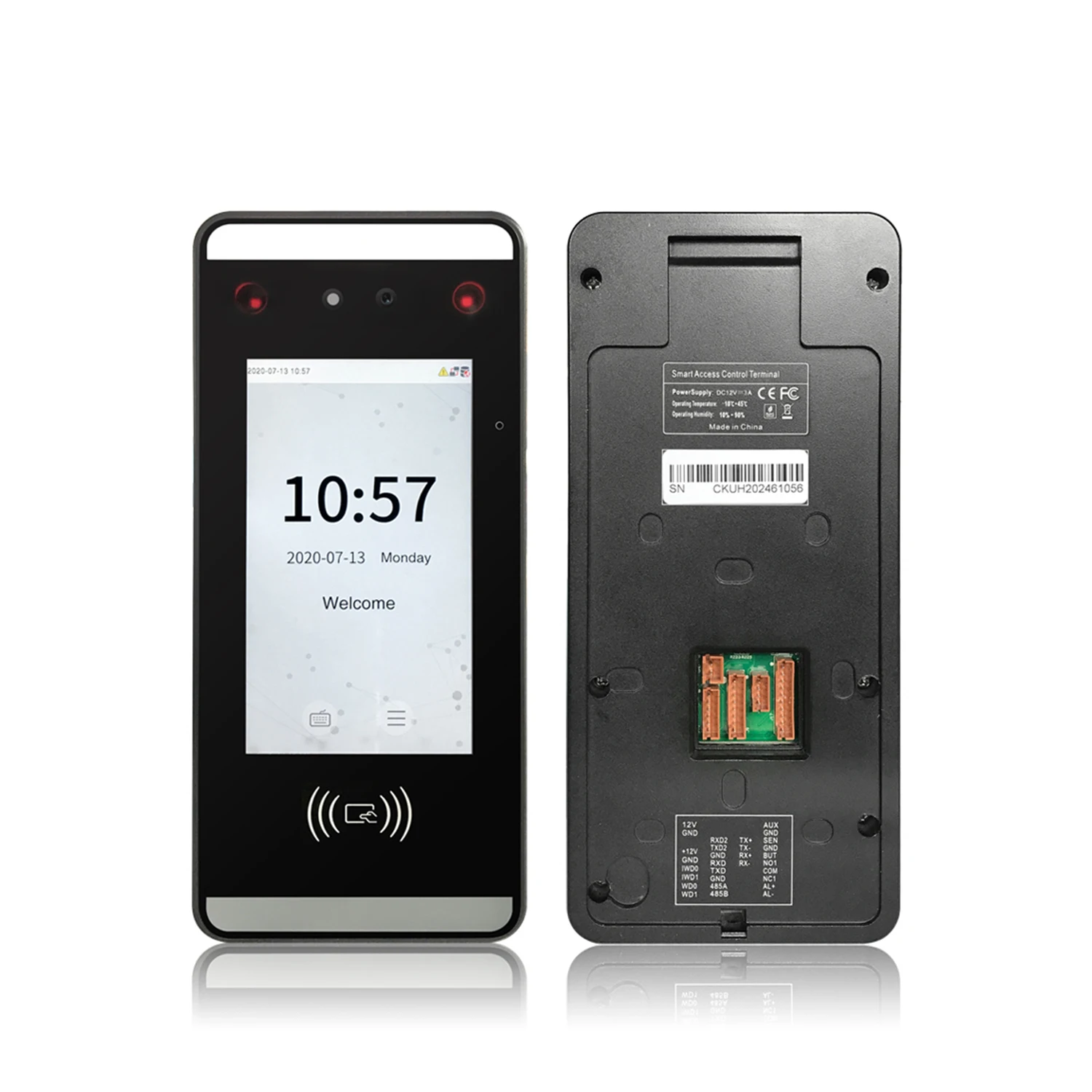 Free SDK face fingerprint rfid card time attendance access control terminal a5