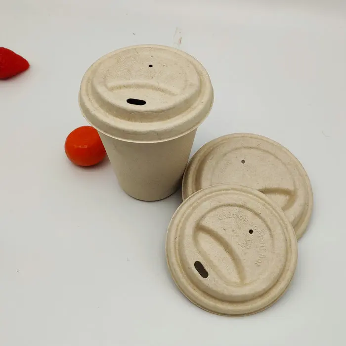 
Eco friendly Bagasse lids wholesale bagasse sugarcane lids high end with logo compostable 