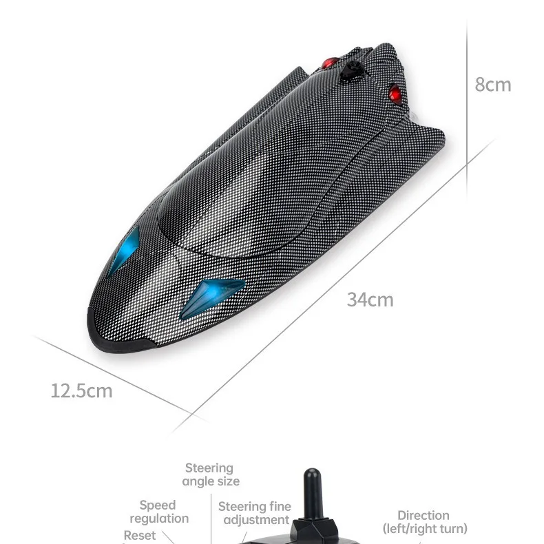 2.4G Full-Scale Remote Control Carbon Fiber Speedboat High-Speed Turbojet Water-Cooled Electric Waterplay Crafts Accessories