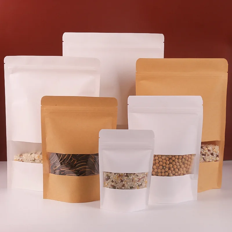 Wholesale Custom Kraft Paper Tea Packaging Pouch Spices and Seeds Bag for Food Industrial Use