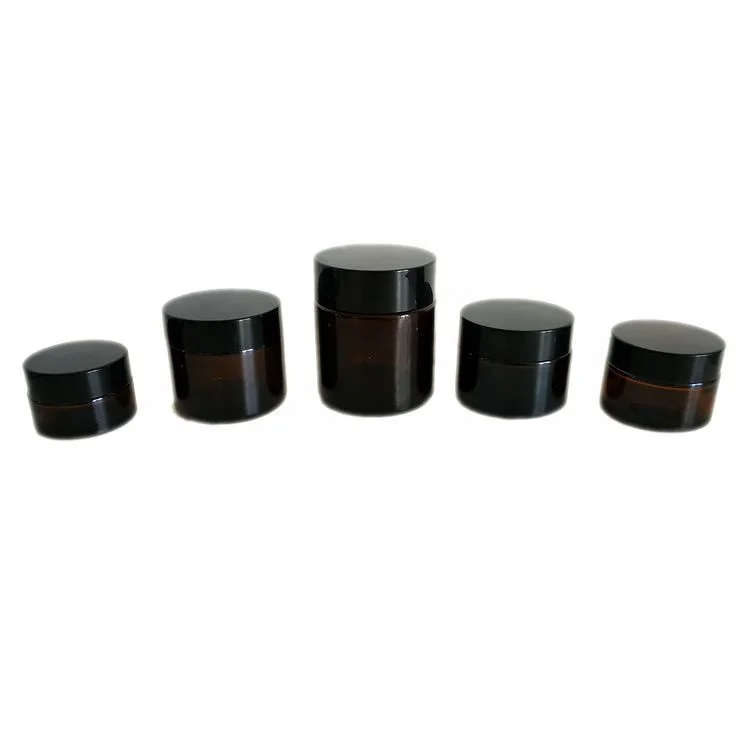 5g cosmetic frosted glass cream jar Sample skin care cream packaging jars With black lid cheap price jars