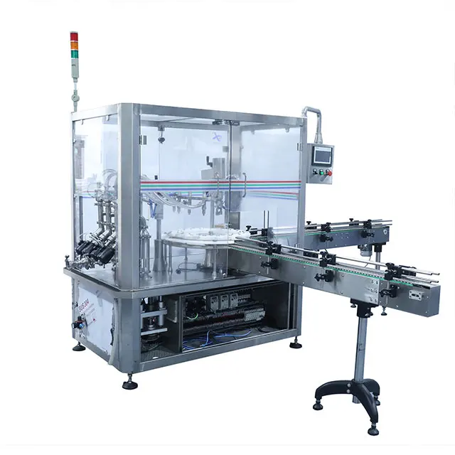 Fully Automatic Essential Oil Liquid Glass Plastic Round Bottle Filling And Capping Machine