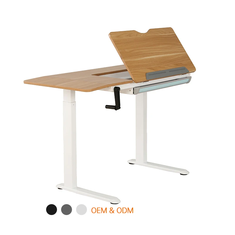 Ergonomic Manual Height Adjustable Study smart tiltable movable table Drafting Drawing art Standing Desk
