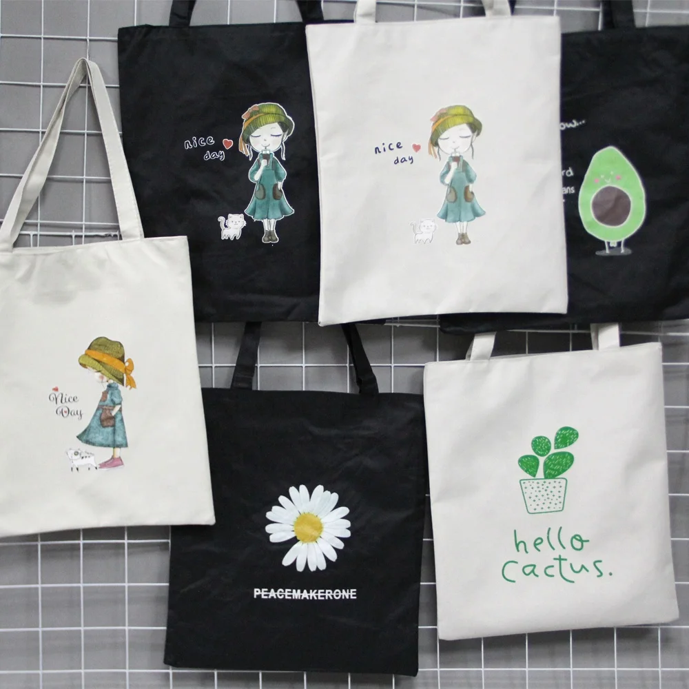 Low MOQ Reusable Custom Tote Shopping Bags Cotton Canvas Bag Eco-friendly Tote Canvas Bags with Custom Printed Logo