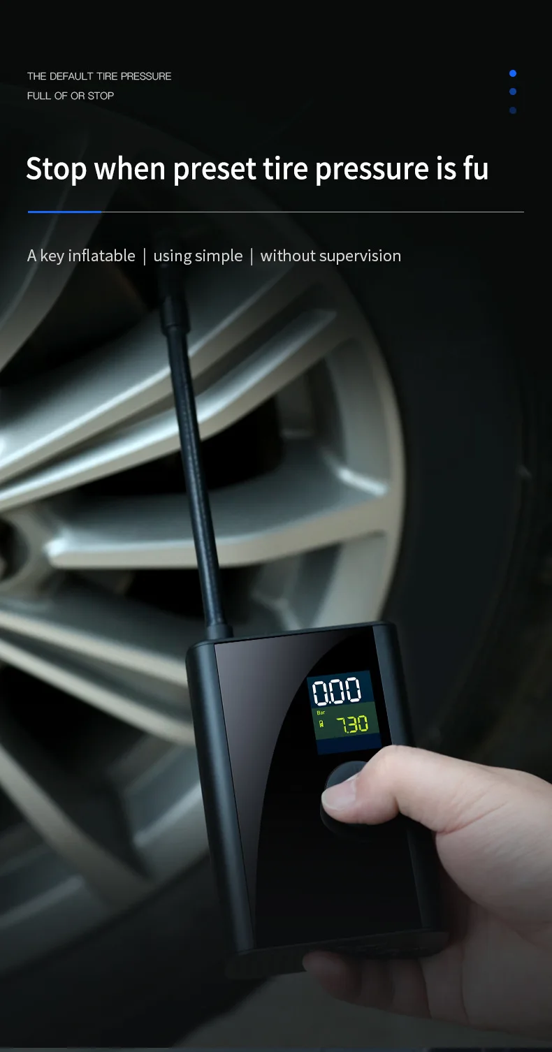 2022 Smart Mini Wireless Multifunction Air Pump For Electric Scooter Tire Car Wheel Bike Motor Accessory