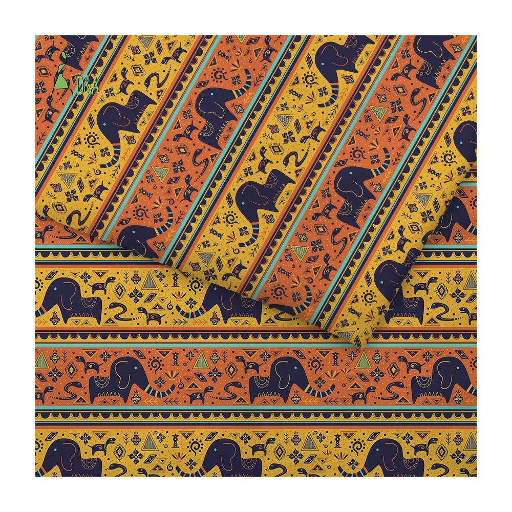 Ethnic Style Designs Printed Cotton Fabric Sustainable Woven 100% Cotton Fabric For Garment