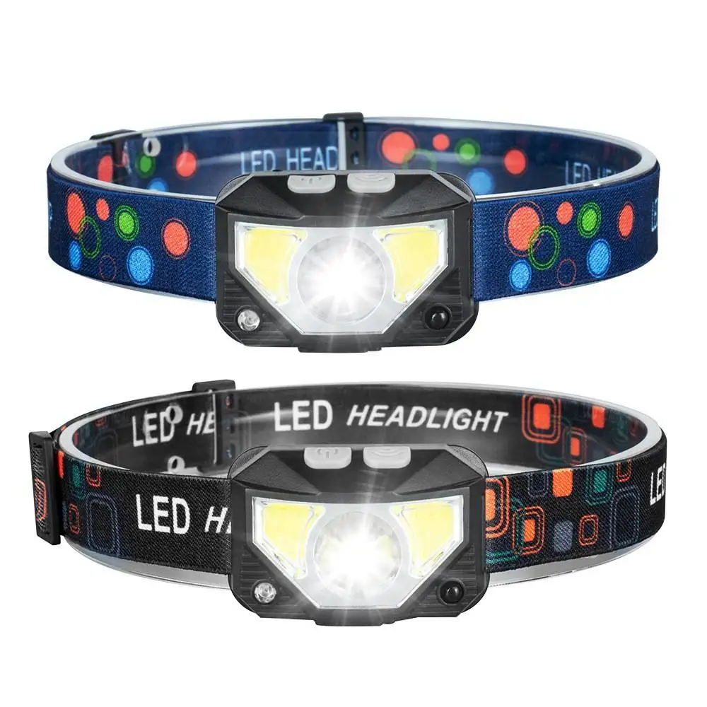 Headlamp Rechargeable 300 Lumen Super Bright Motion Sensor Head Lamp Flashlight LED Headlight with White Headlamp Rechargeable