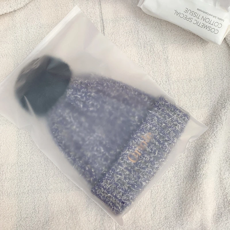 
Wholesale Customize Reusable Frosted Ziplock Bag eco friendly Plastic Clear Zip lock Packaging Bag for hat 