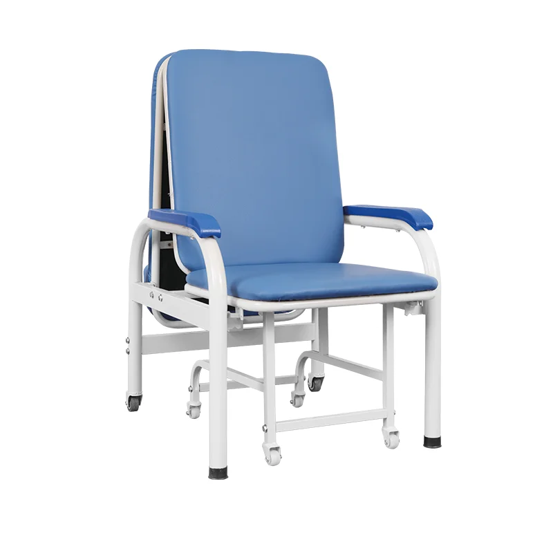 Hospital Convertible Reclining Attendant Chair Foldable Patient Family Accompany Escort Chair Folding Accompany Chair Bed