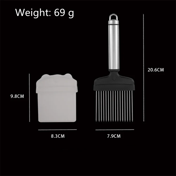 Wholesale 304  Stainless Steel Cutter Potato Onion Holder Meat Fork Needle Vegetable and fruit tools