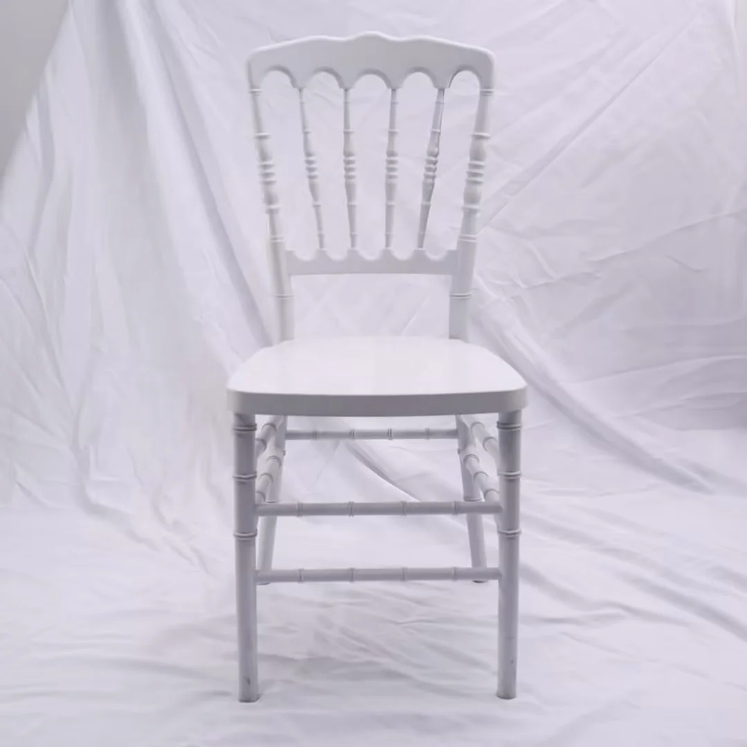 Wholesale Durable Stacking White Plastic Resin Napoleon Chairs for Events Wedding Party