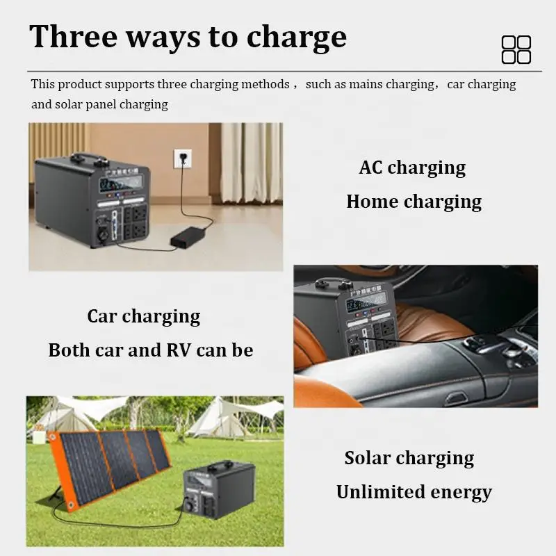 1500 watt 2000 watt camping portable power supply 2000w home outdoor power station solar generator for household outdoor