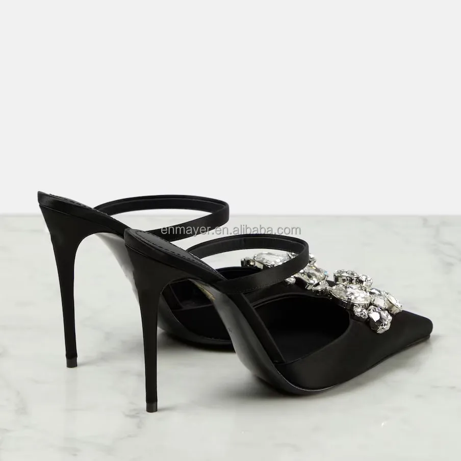 ENMAYER Sexy Bling Bling Super Diamond Heeled Sandals Fashionable Pointed Toe Shoes Women High Heel Pumps