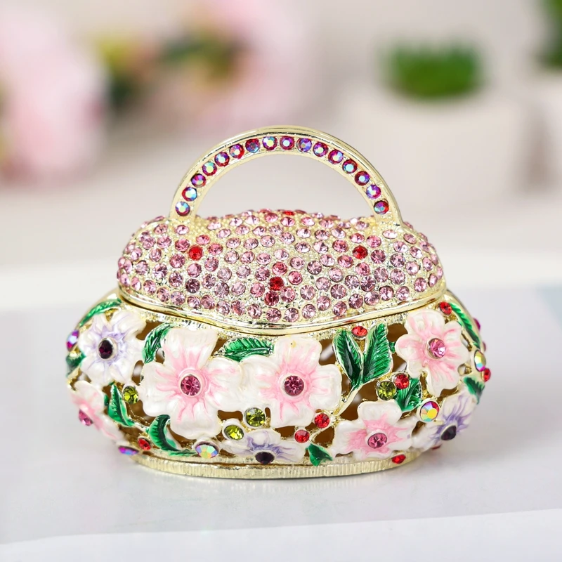 SHINNYGIFTS эмалированная коробка-безделушка металлическая сумочка Подарочная коробка для ювелирных изделий металлическое ремесло подарок на день Святого Валентина оптовая продажа