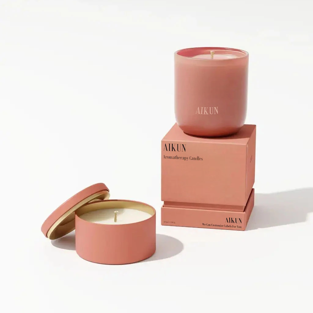 AIKUN Multiple Luxury Packaging Smell Eliminator Candles Scented Unique Wholesale Fruit Fig Scented Candle Bulk