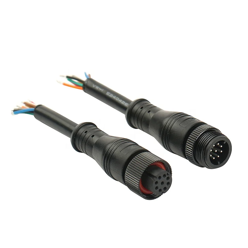 M12 aviation connector 12 Pin IP67 IP68 waterproof Power Cable Male Female Electrical Connector 2 3 4 5 6 7 8 pin
