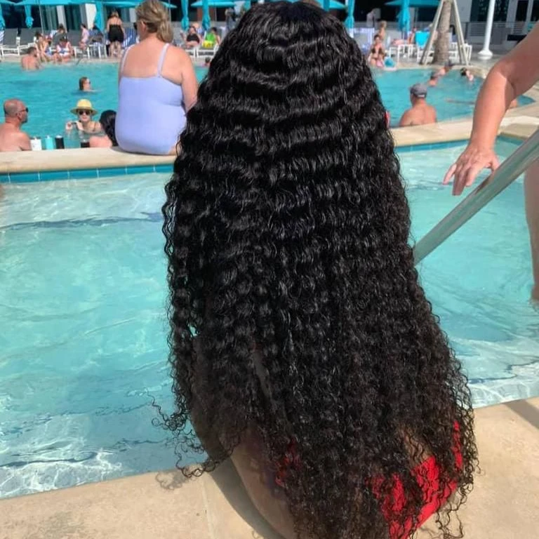 Cuticle Aligned 180% Density 13x6 Virgin Hd Pineapple Wave Human Hair Lace Front Wig Pre Plucked And Bleached