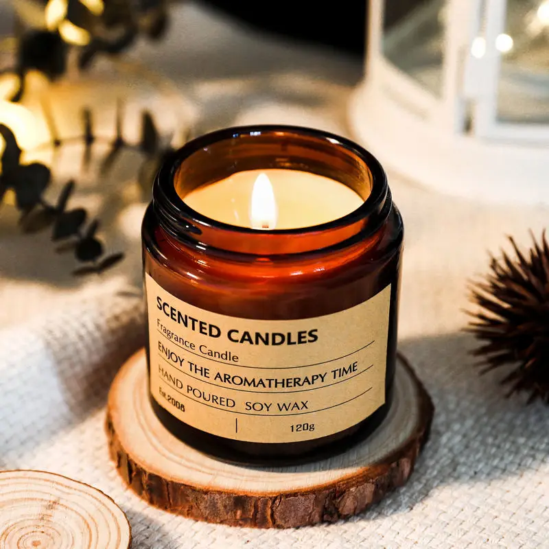 Candle making Amber glass candle jar 100ml