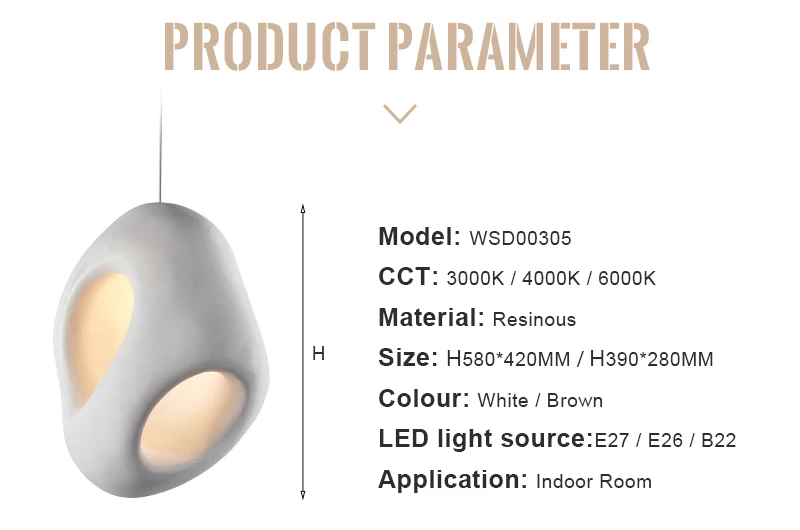 Japanese style alabaster plaster chandelier kitchen lighting chandelier marble pendant hanging light resin oval