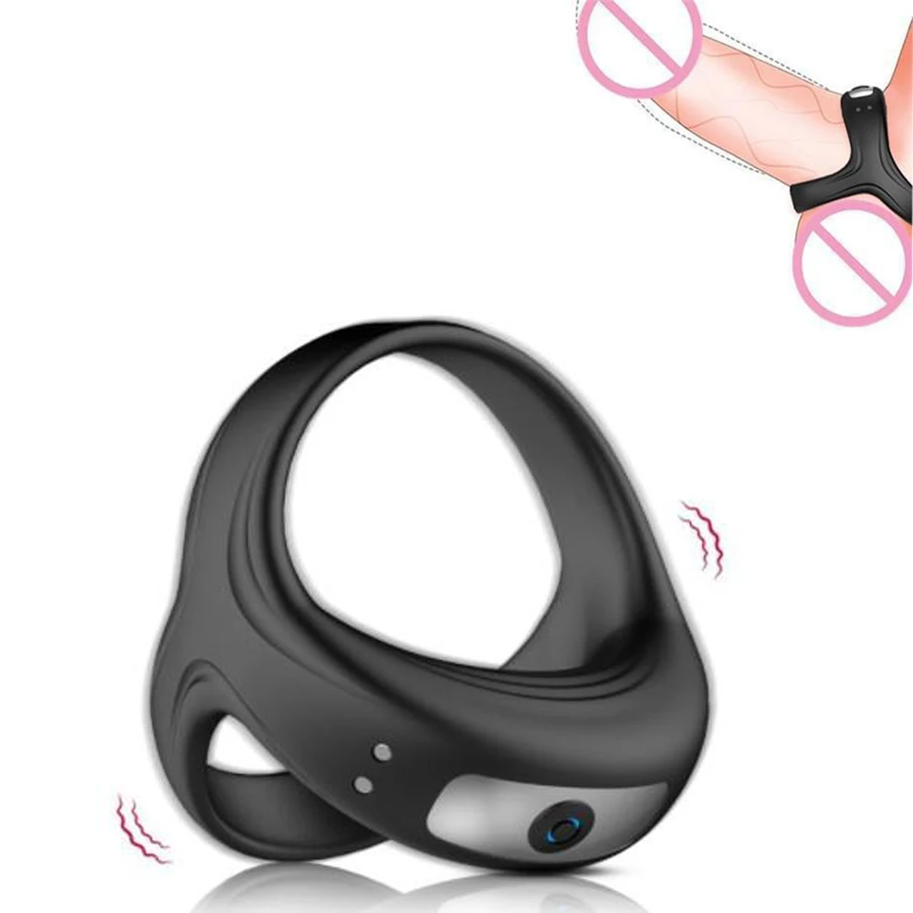 USB charge vibrating massage penile lock ring  Ring For Stimulating Erection Penis Enlargement male delayed masturbator