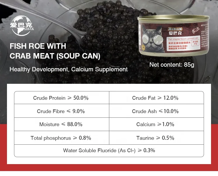 AIBAK Pet High-Quality Pet Food Tuna+ Meat Floss Canned 85G Best-Selling Wet Canned ODM Wet Cat Food OEM Factory Wholesale
