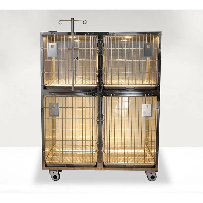 Pet Supplier Vet Animal Hospital Cage Combined Stainless Steel Veterinary Pet Cage for Animals Exhibition