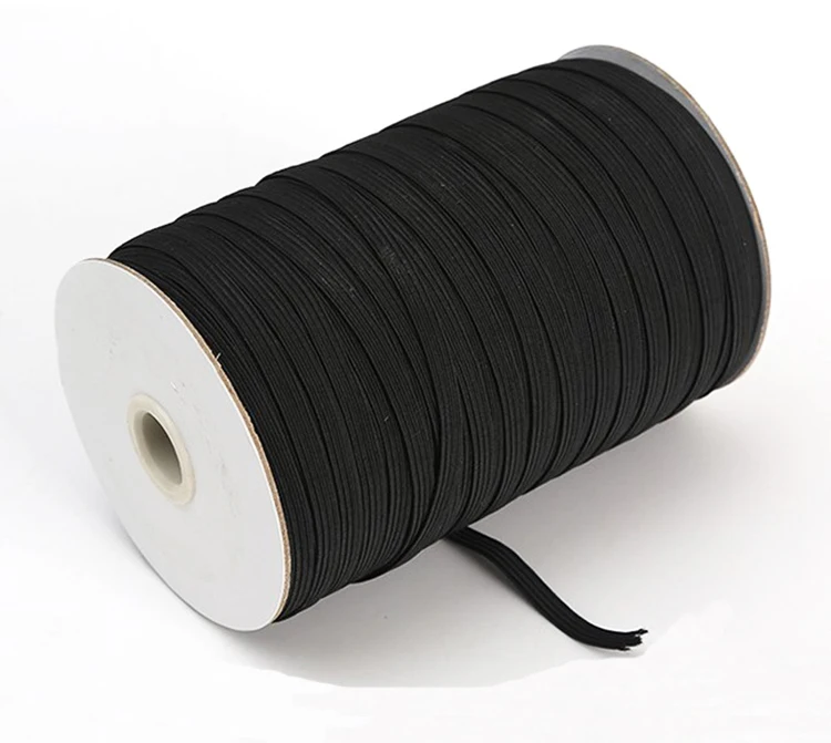 Black White Elastic Rope Flat Elastic Ear Band For Home Textile