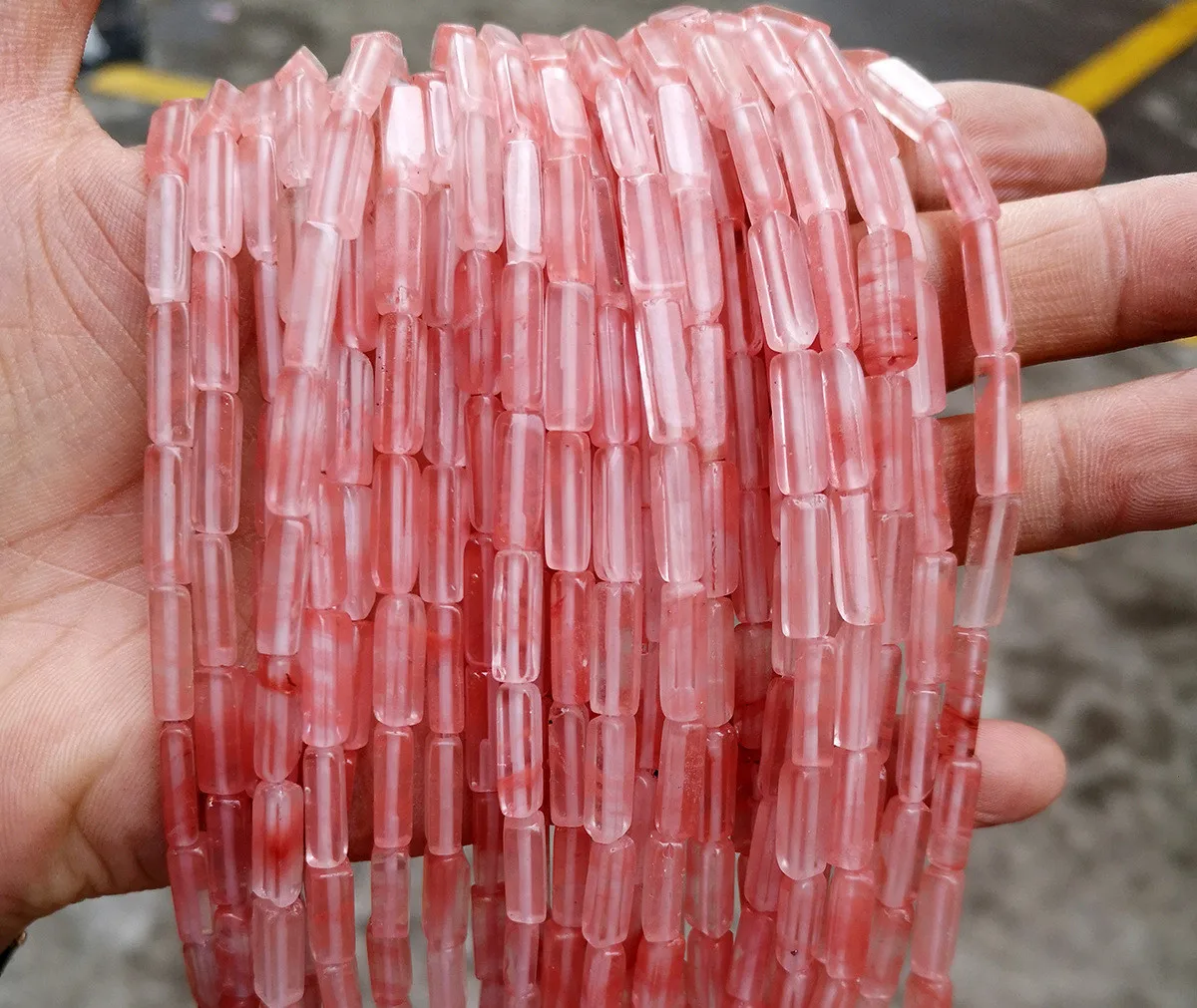 4*13mm Natural Stone Crystal Agate Rectangular DIY Square Beads For Jewelry Making