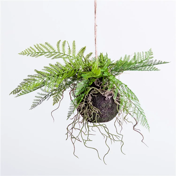 hot sale artificial real touch green plant artificial hanging plant fern ball