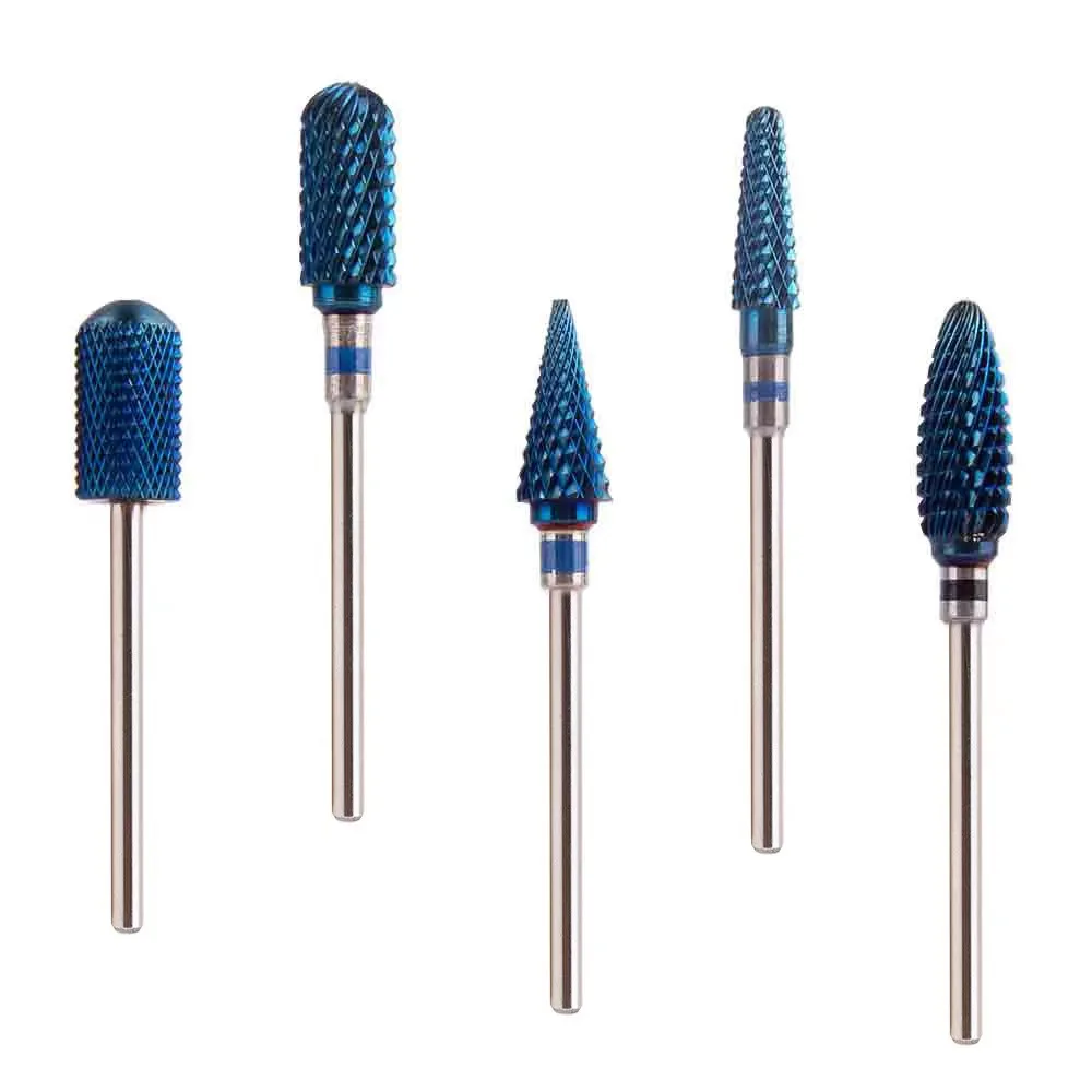 Professional Wholesale 5 in 1 Remove Gel Acrylic Nails Tool Tapered manicure Drill Milling Cutter Safety Carbide Nail Drill Bits