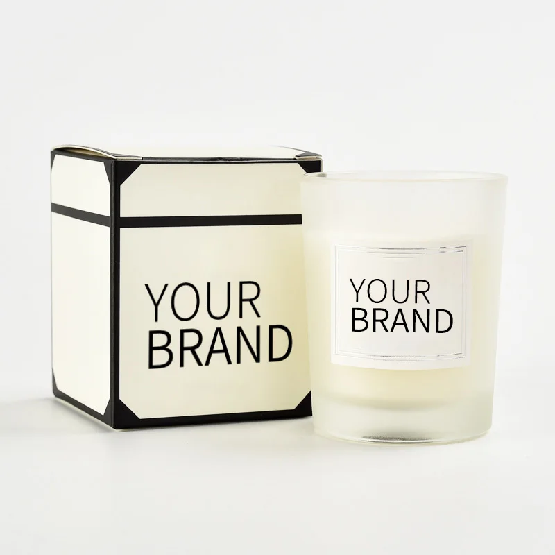 Wholesale Customized Private Label Home Fragrance Natural Soy Wax White Black Glass Jar Scented Candles