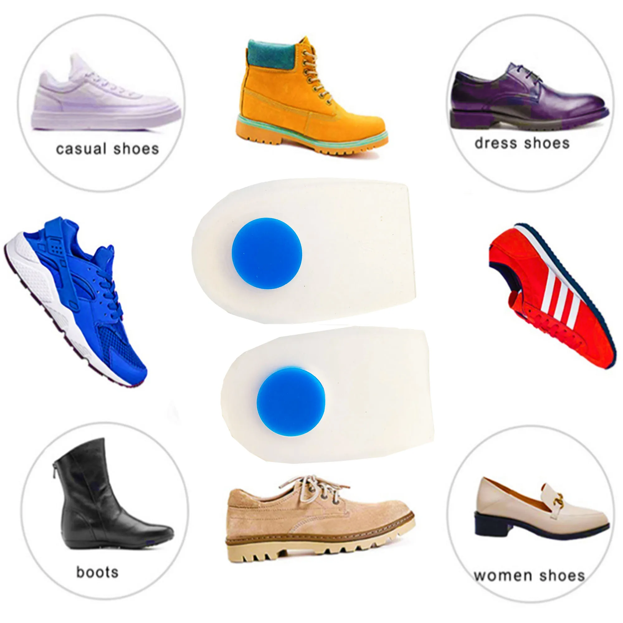 inner silicone gel sports inner sole children flat feet insole heel cushion pads