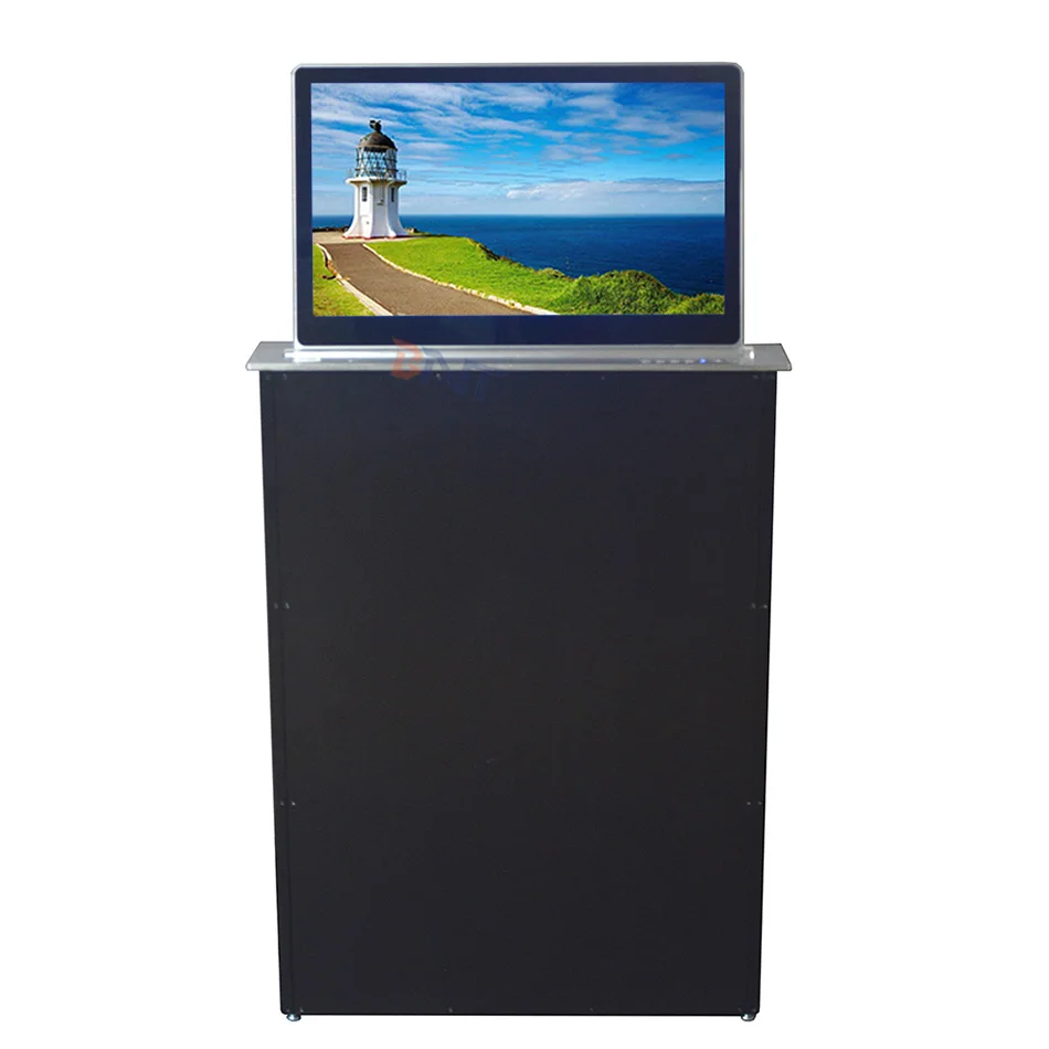 Conference Room Monitor Lift Hidden Desk Computer Equipment Conference System With Lcd