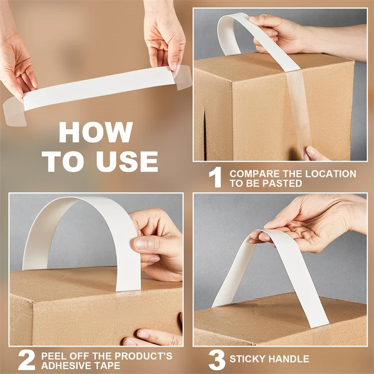 Adhesive Carry Handle Plastic And Foam Self Adhesion Carrying Handle Strap Heavy Duty Package Handles For Boxes And Bags