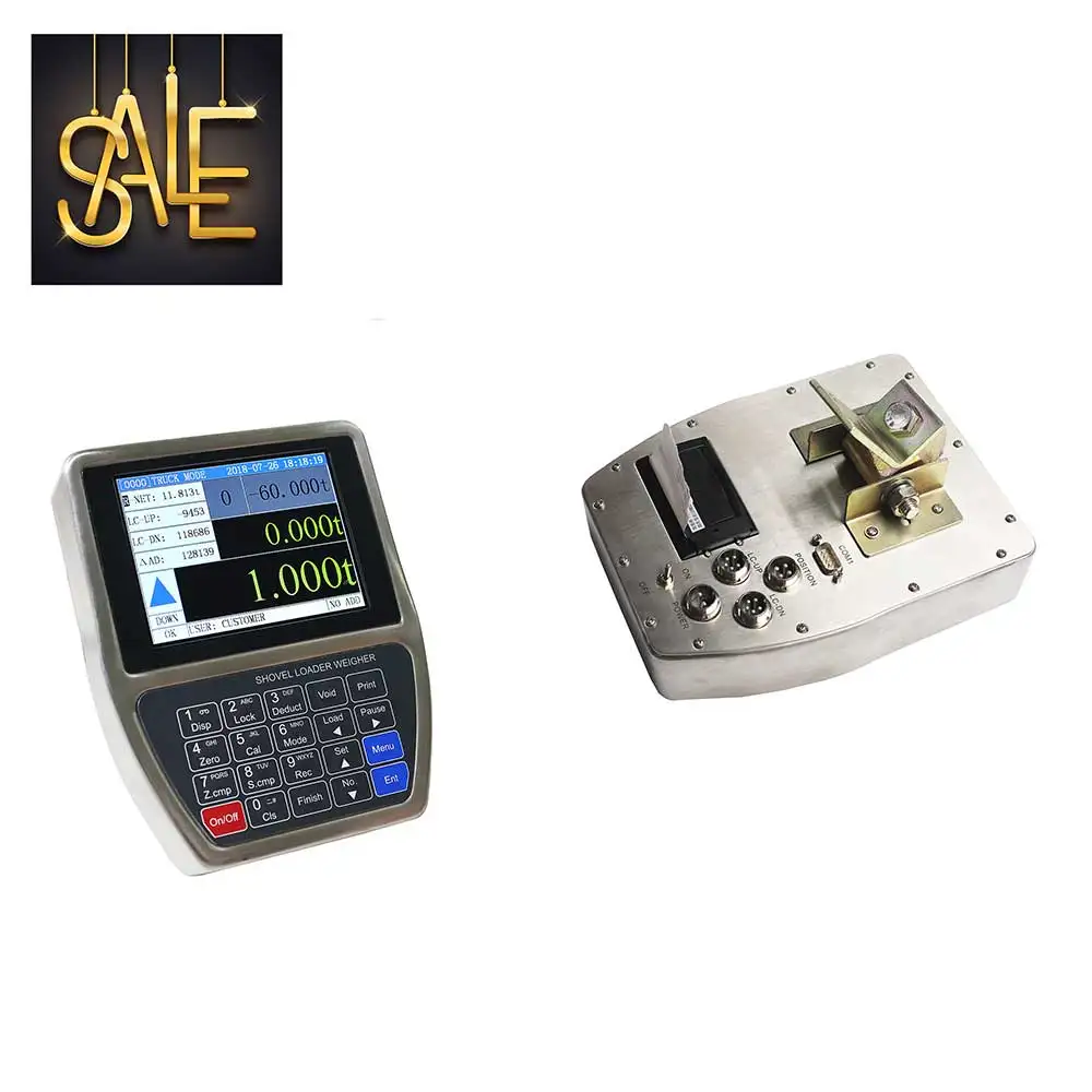 High Precision Loader Weighing Scales, Front End Wheel Loader Scales with Built-in Printer installed on cat 966 loader