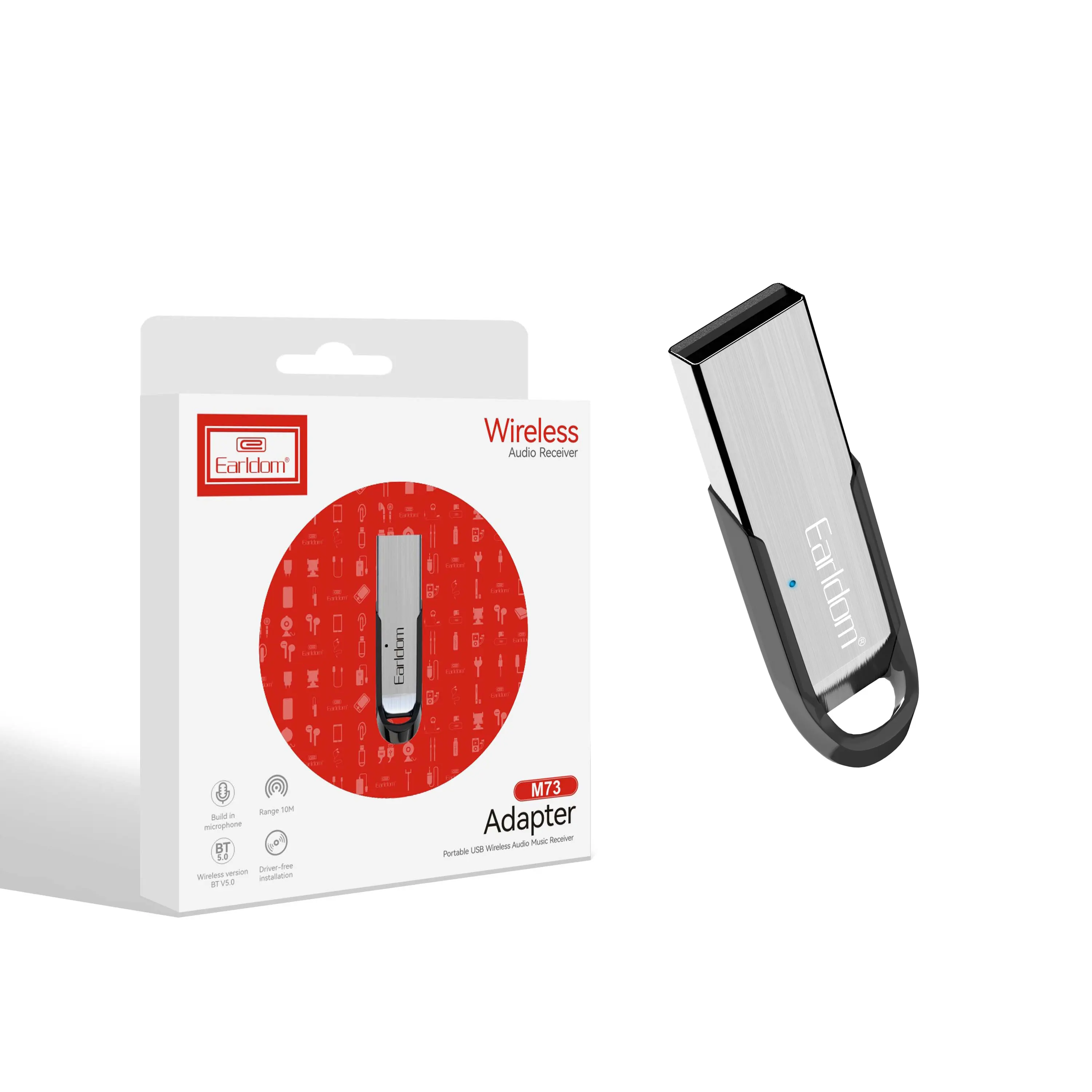Earldom usb аудиоприемник музыкальный Автомобильный приемник адаптер Handsfree AUX беспроводной аудиоприемник