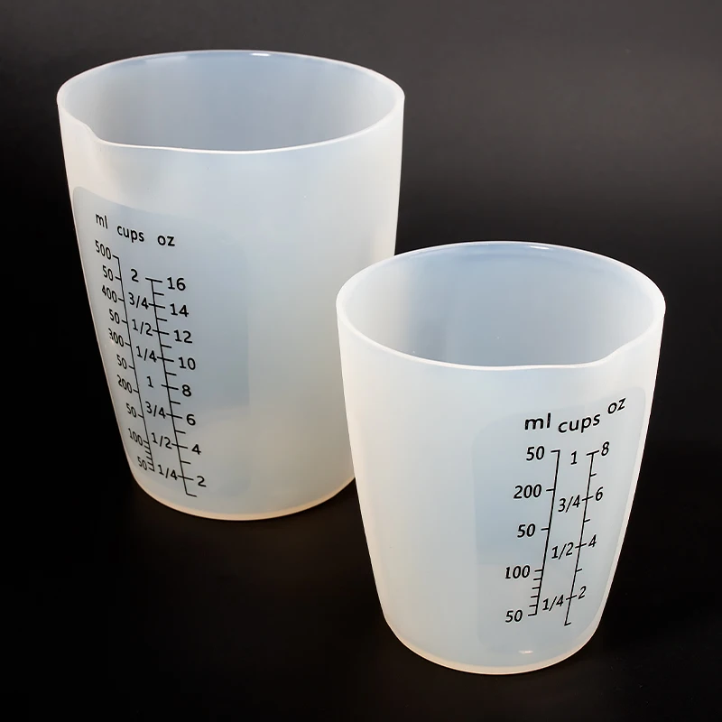 2 шт 250 мл 500 силиконовые мерные чашки со шкалой прозрачный градиентный для Смешивания Краски пятно лаборатории эпоксидной смолы контейнер-цистерна