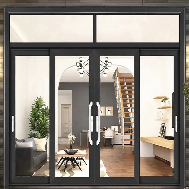 Aluminum Glass Doors Sliding Interior Doors With Insert Blinds For Villa Project Aluminum Sliding Doors