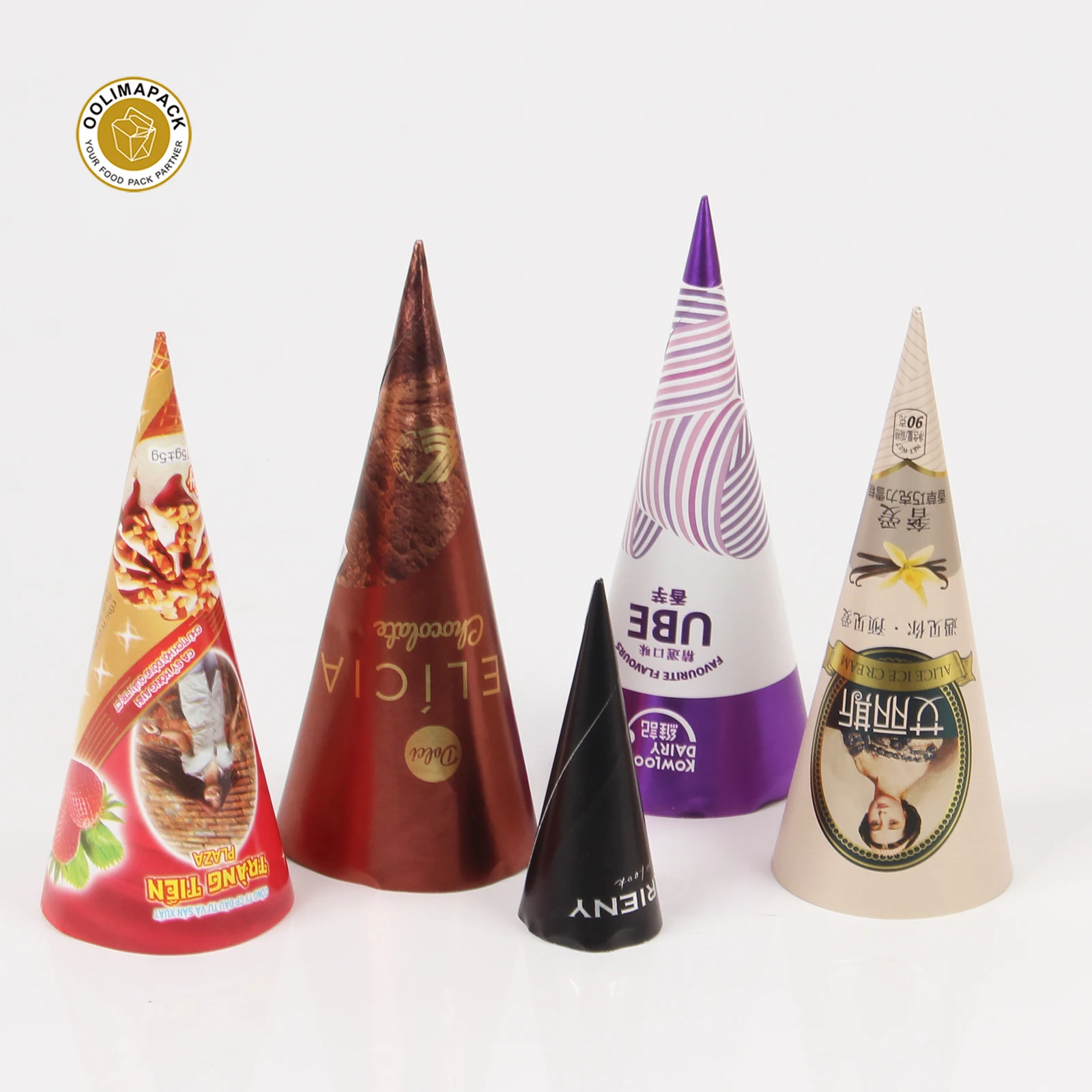 Free Sample Custom Recycled Ice Cream Paper Cone Sleeve